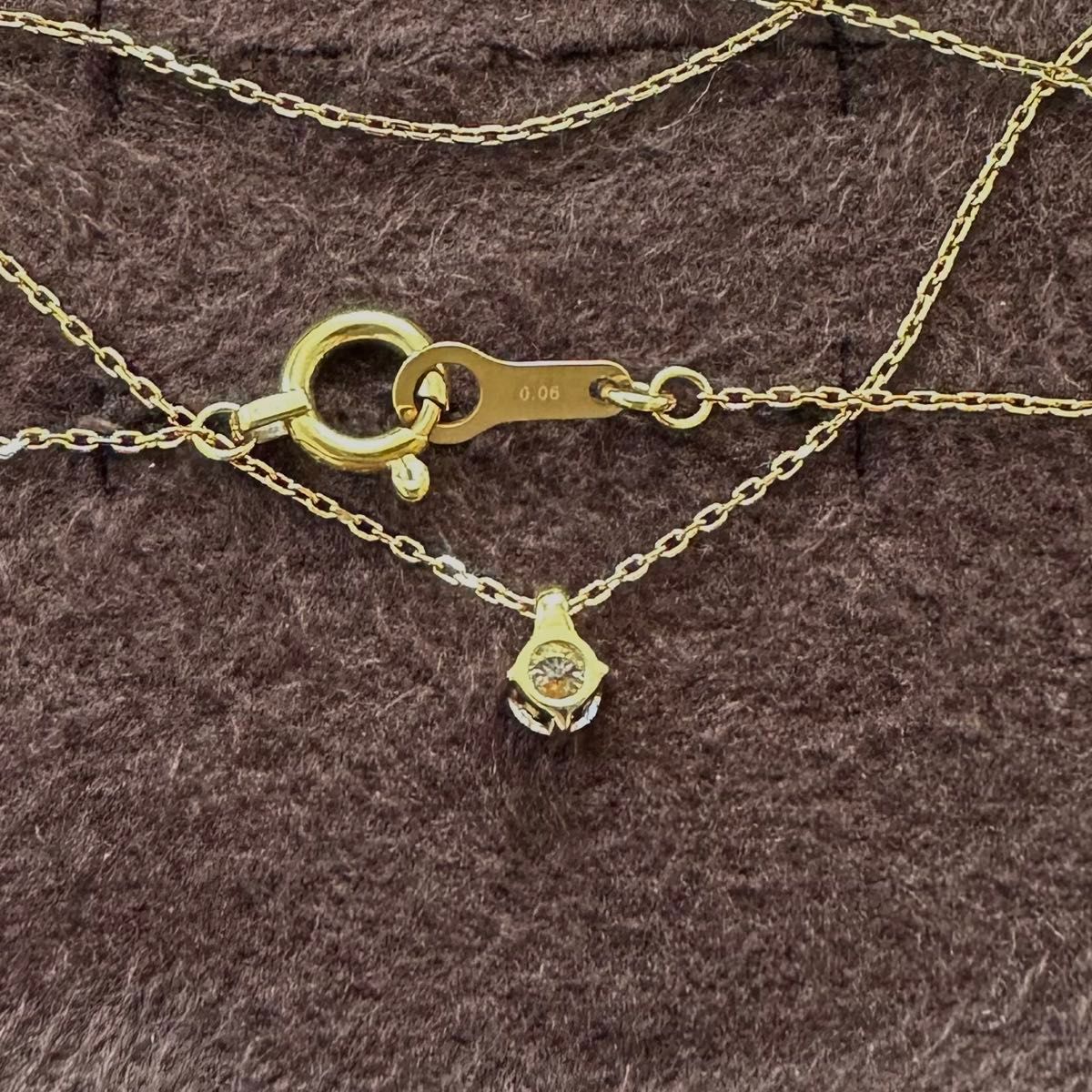 ete K18YG ダイヤモンド ネックレス 0 06ct 刻印 エテ ブライト ete K18YG ダイヤモンド ネックレス 0 06ct 刻印 エテ ブライト