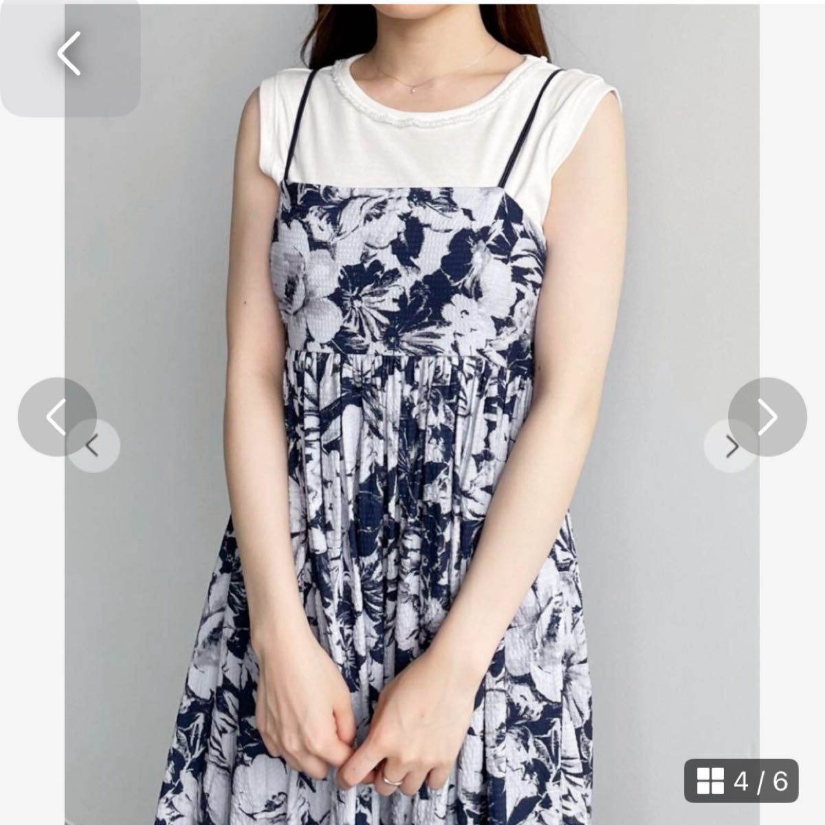 【you1224 さま専用】cocodeal 水彩フラワーベアキャミワンピース 新品 ココディール 水彩フラワーベアキャミワンピース キャミ