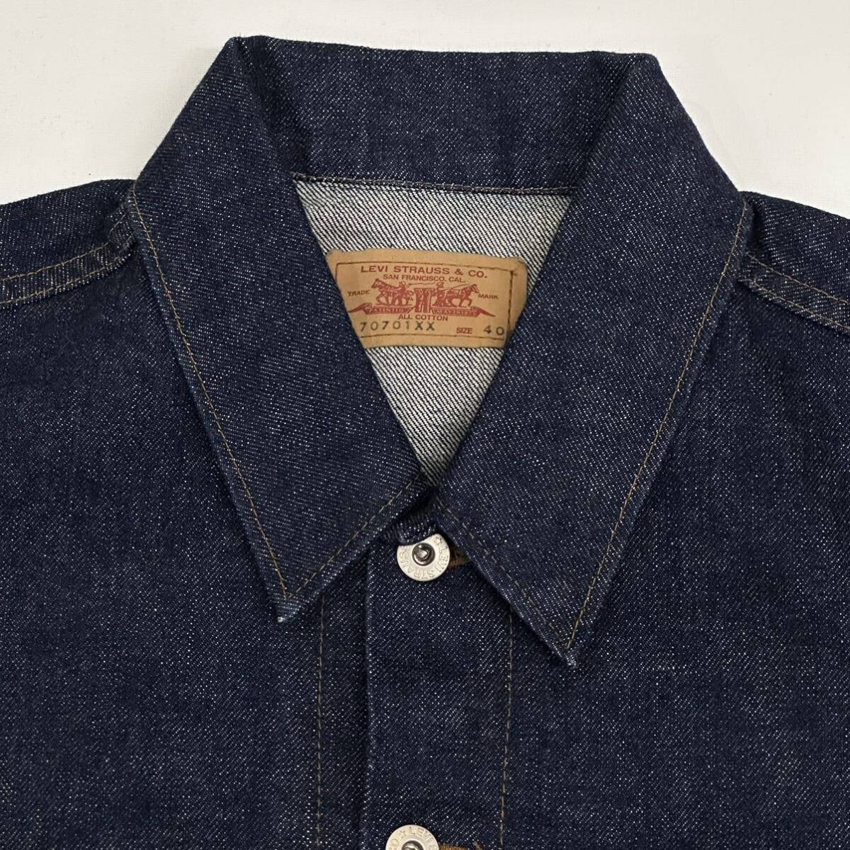 美品!!87年製 Levi's 70701XX 1st 大戦モデル Gジャン(40)濃紺 美品!!87年製 Levi's 70701XX 1st 大戦モデル Gジャン(40)濃紺