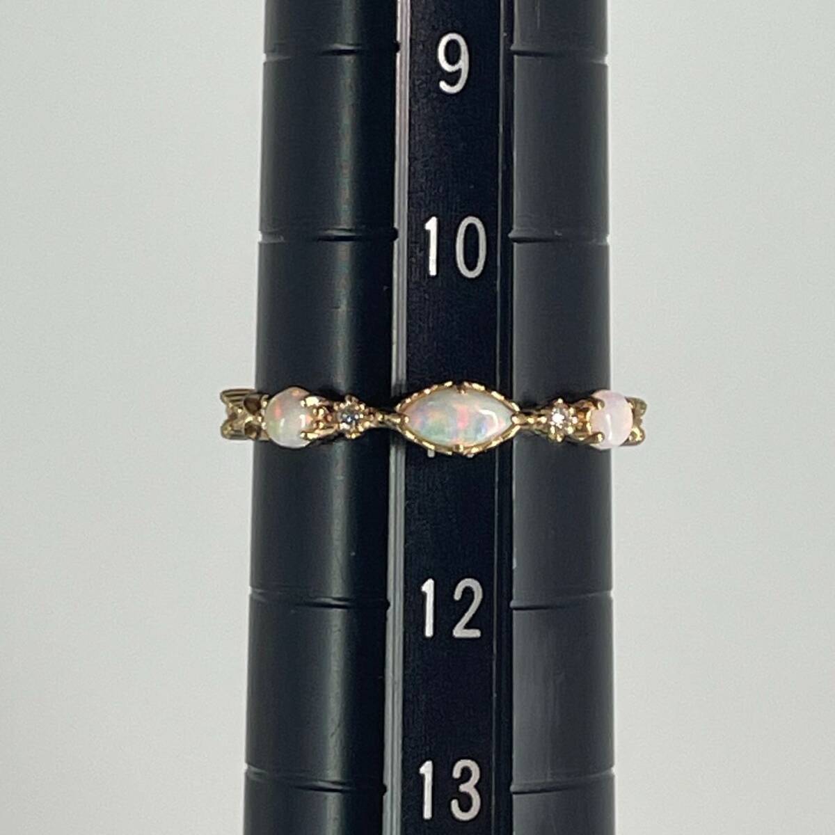 アガット agete K10×ダイヤモンド 0 01ct×オパール リング /24 アガット agete K10×ダイヤモンド 0 01ct×オパール リング /24