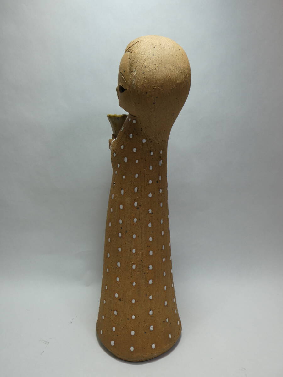  Tokoname . ceramics doll Inoue ... work vase .... young lady height 31.5cm / inspection literary creation doll materials earth doll ornament interior objet d'art Vintage Japanese doll 