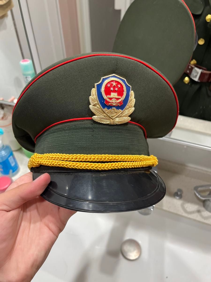 A.H総統制帽 党制服型 中国人民警察89式経済警察制服上下制帽 人民解放軍 中国軍 処分