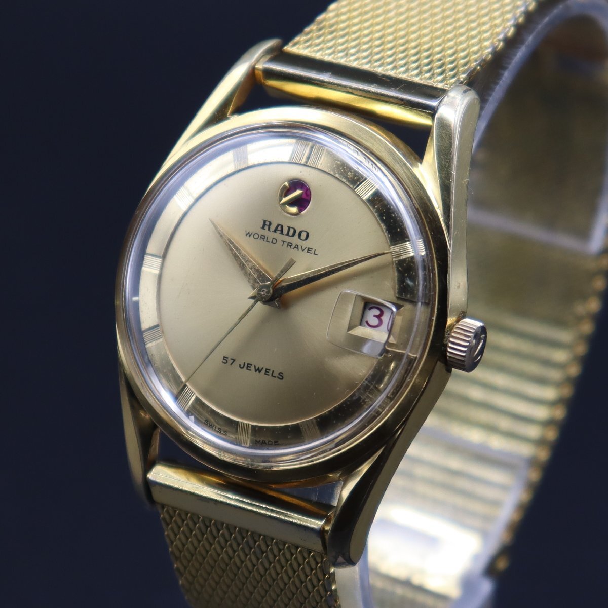 RADO WORLD TRAVEL ラドー ワールドトラベル 自動巻き 稼働品 Yahoo!オークション - 希少 57石 RADO WORLD TRAVEL ラドー