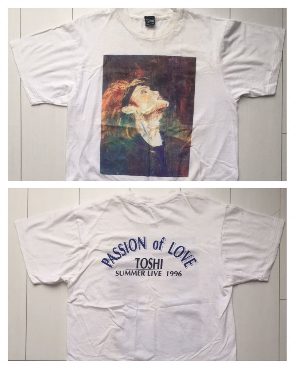 送料無料 X JAPAN TOSHI トシ オフィシャル Tシャツ YOSHIKI HIDE 96年 当時物 両面プリント LIVE TOUR vintage ビンテージ 90s Xジャパン