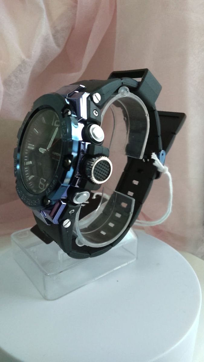新品アベニールCREPHA AV-AD390-BLブルーブラック文字盤 デジタルアナログウレタンバンド メンズ