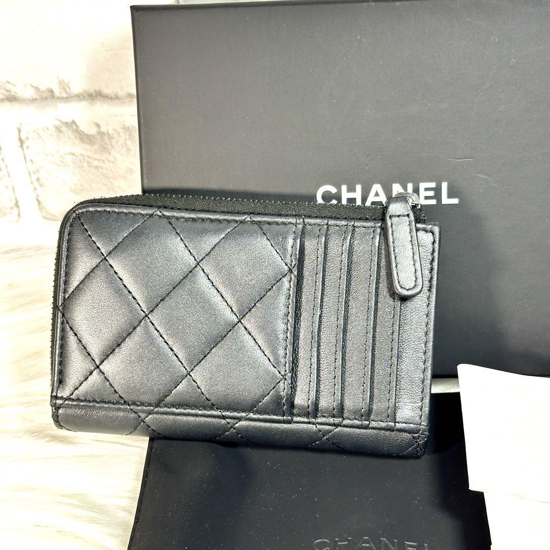 美品 CHANEL フラグメントケース ソーブラック マトラッセ 美品 CHANEL フラグメントケース ソーブラック マトラッセ