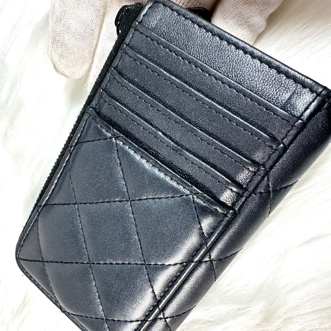 美品 CHANEL フラグメントケース ソーブラック マトラッセ 美品 CHANEL フラグメントケース ソーブラック マトラッセ