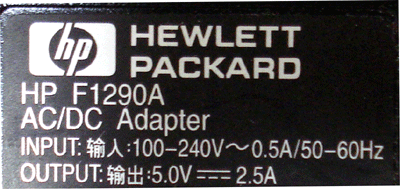 * junk * HP F1290A adaptor ( 5.0V2.5A)pa-m. some. pcs?? * distribution free shipping *