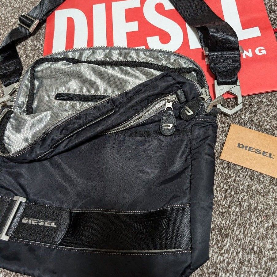 【正規通販】 DIESEL archive ナイロン Y2K ショルダーバッグ logo metal バッグ