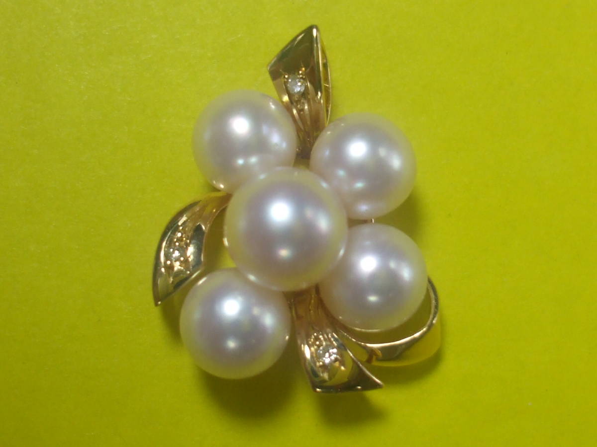大人気新品 K18 天然パールペンダント トップ 白蝶（しろちょう）真珠