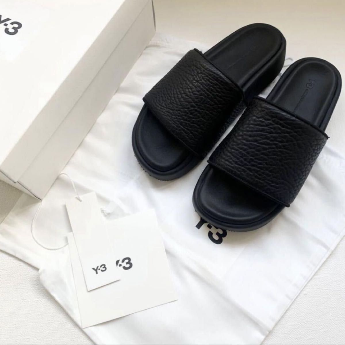 新品 Y-3 SLIDE ヨウジヤマモト 厚底 レザー スライド サンダル 新品 Y-3 SLIDE ヨウジヤマモト 厚底 レザー スライド サンダル
