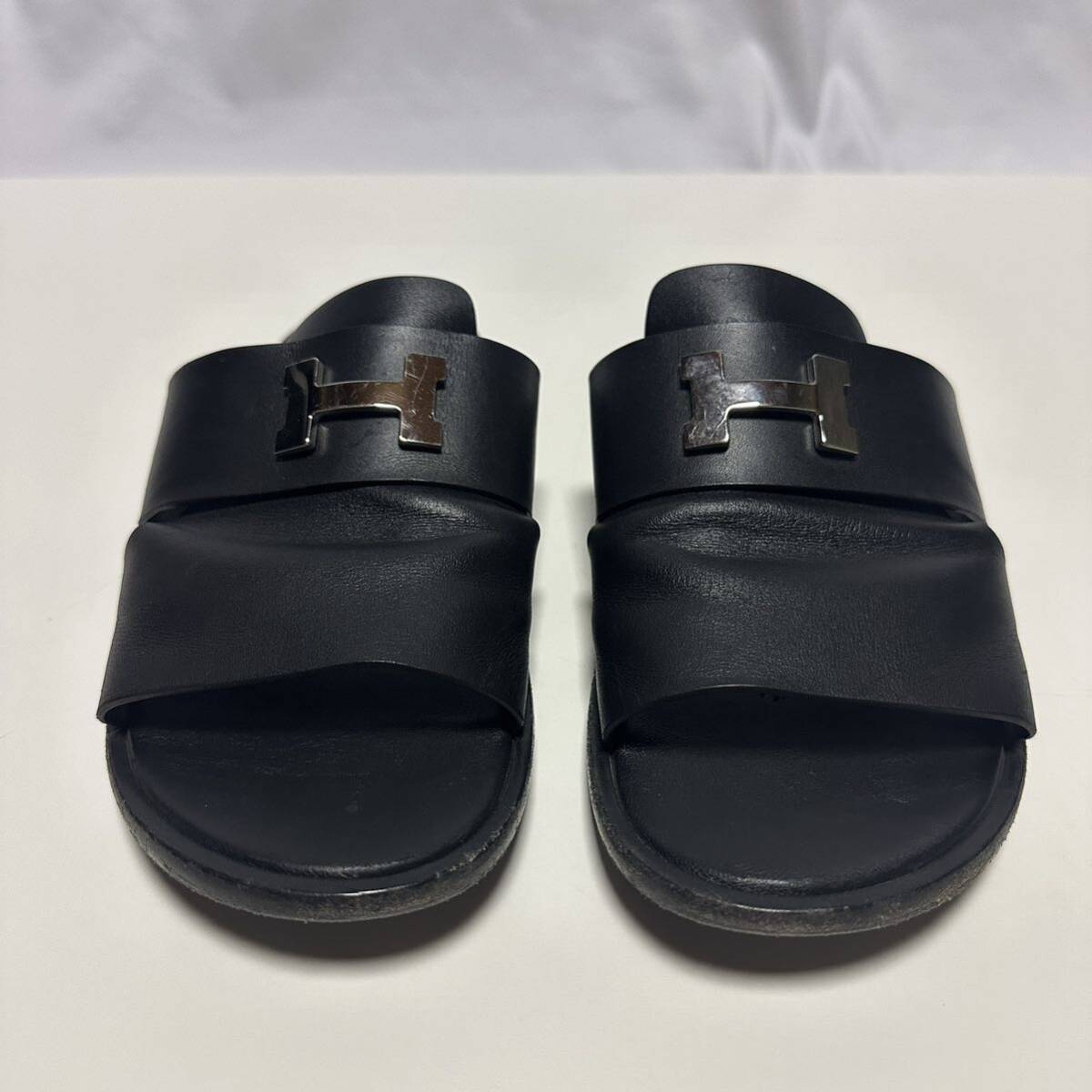 希少 HERMES エルメス アルル サンダル メンズ 40 ブラック 希少 HERMES エルメス アルル サンダル メンズ 40 ブラック