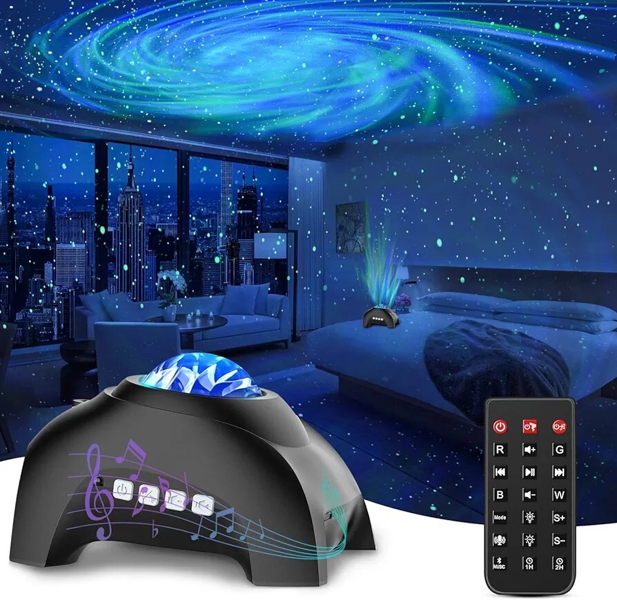 プラネタリウム 家庭用 ギャラクシーライト スタープロジェクターライト 14種点灯モード リモコン付き星空投影ライト ホワイトノイズ