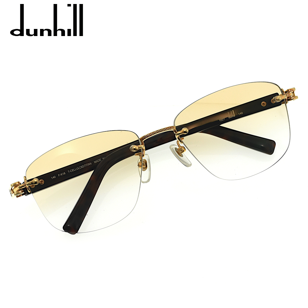 【A02489】dunhilll ダンヒル 140 F-K18 T-CELLULOID/TITAN メガネフレーム 度入り