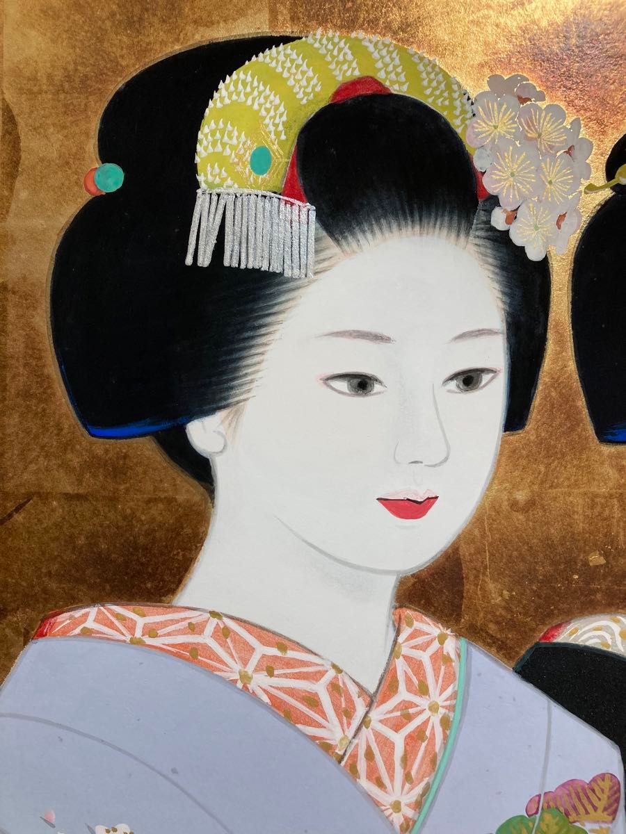 真作保証】倉田冨美「舞妓」12号 真筆 直筆サイン 日本画 美人 真作保証】倉田冨美「舞妓」12号 真筆 直筆サイン 日本画 美人