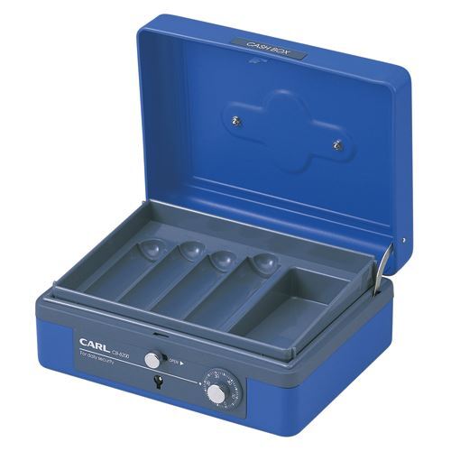 カール事務器 キャッシュボックス(L) ブルー CB-8200-B 00016517
