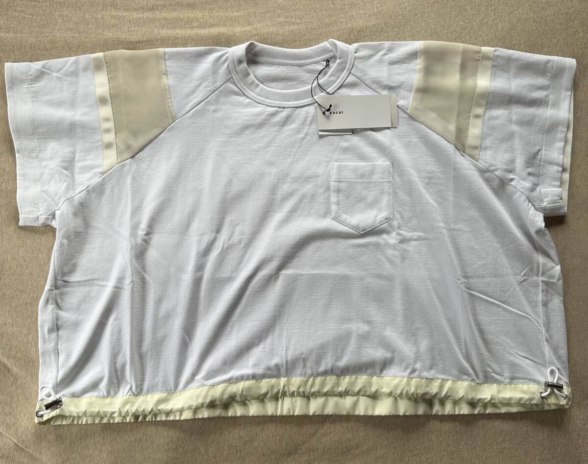 24SS新品2 sacai サカイ レディース 切り替え シアー Tシャツ 24SS新品2 sacai サカイ レディース 切り替え シアー Tシャツ