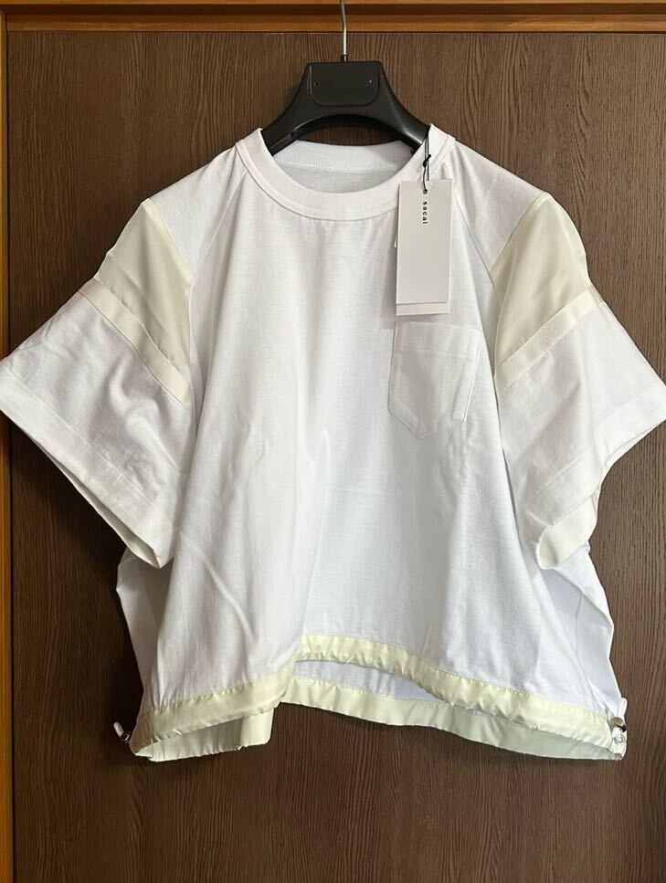 24SS新品2 sacai サカイ レディース 切り替え シアー Tシャツ 24SS新品2 sacai サカイ レディース 切り替え シアー Tシャツ