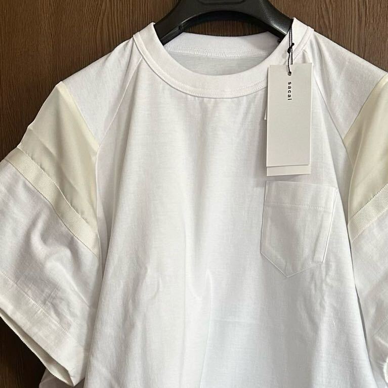 24SS新品2 sacai サカイ レディース 切り替え シアー Tシャツ 24SS新品2 sacai サカイ レディース 切り替え シアー Tシャツ