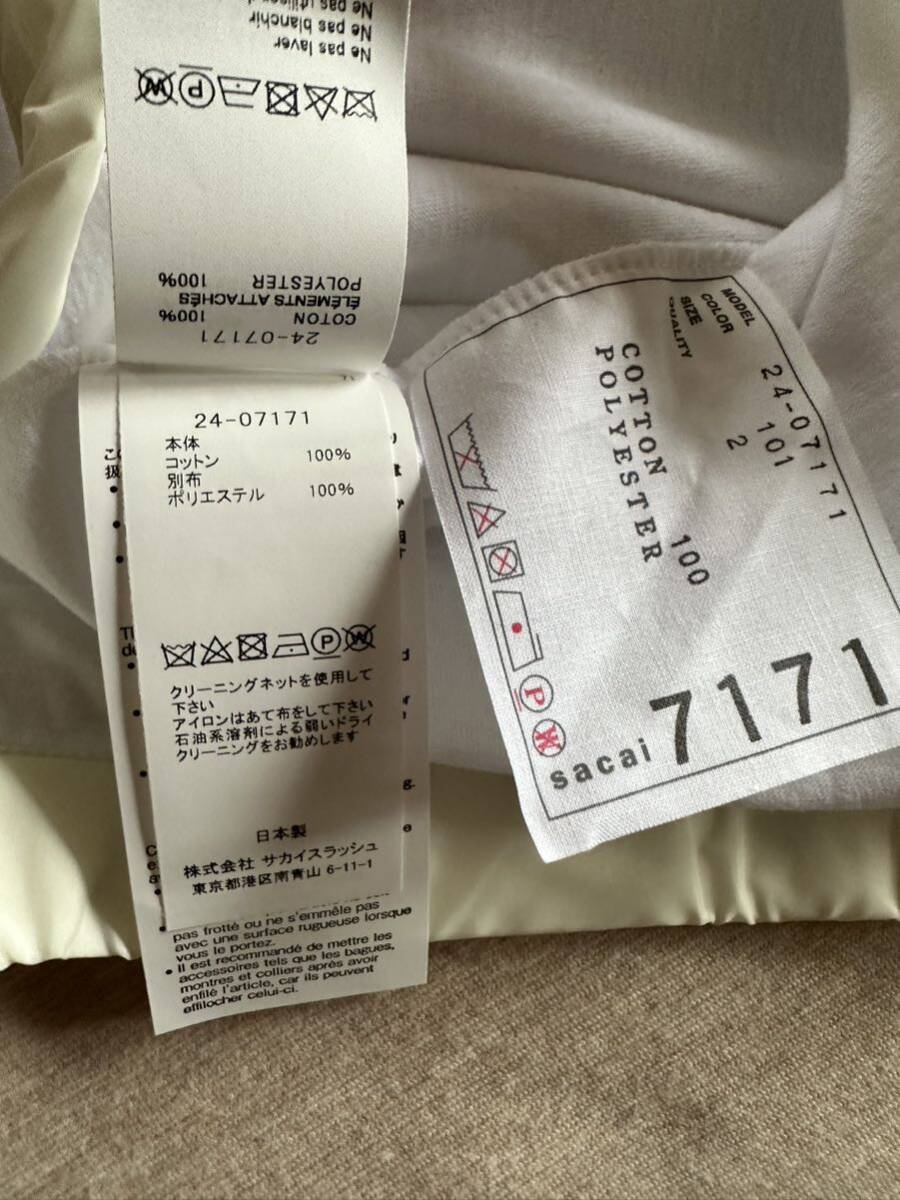 24SS新品2 sacai サカイ レディース 切り替え シアー Tシャツ 24SS新品2 sacai サカイ レディース 切り替え シアー Tシャツ