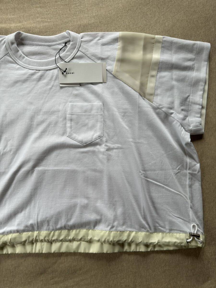 24SS新品2 sacai サカイ レディース 切り替え シアー Tシャツ 24SS新品2 sacai サカイ レディース 切り替え シアー Tシャツ