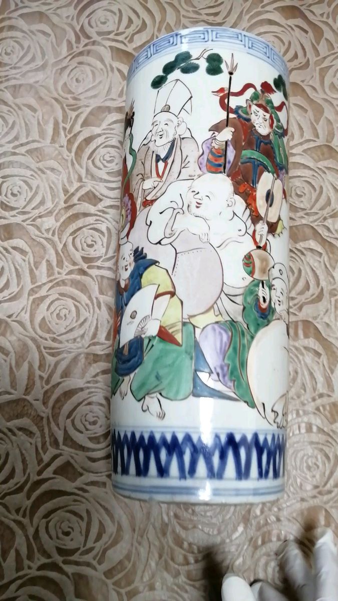 七福神 由来不明 陶磁器 花器 花瓶