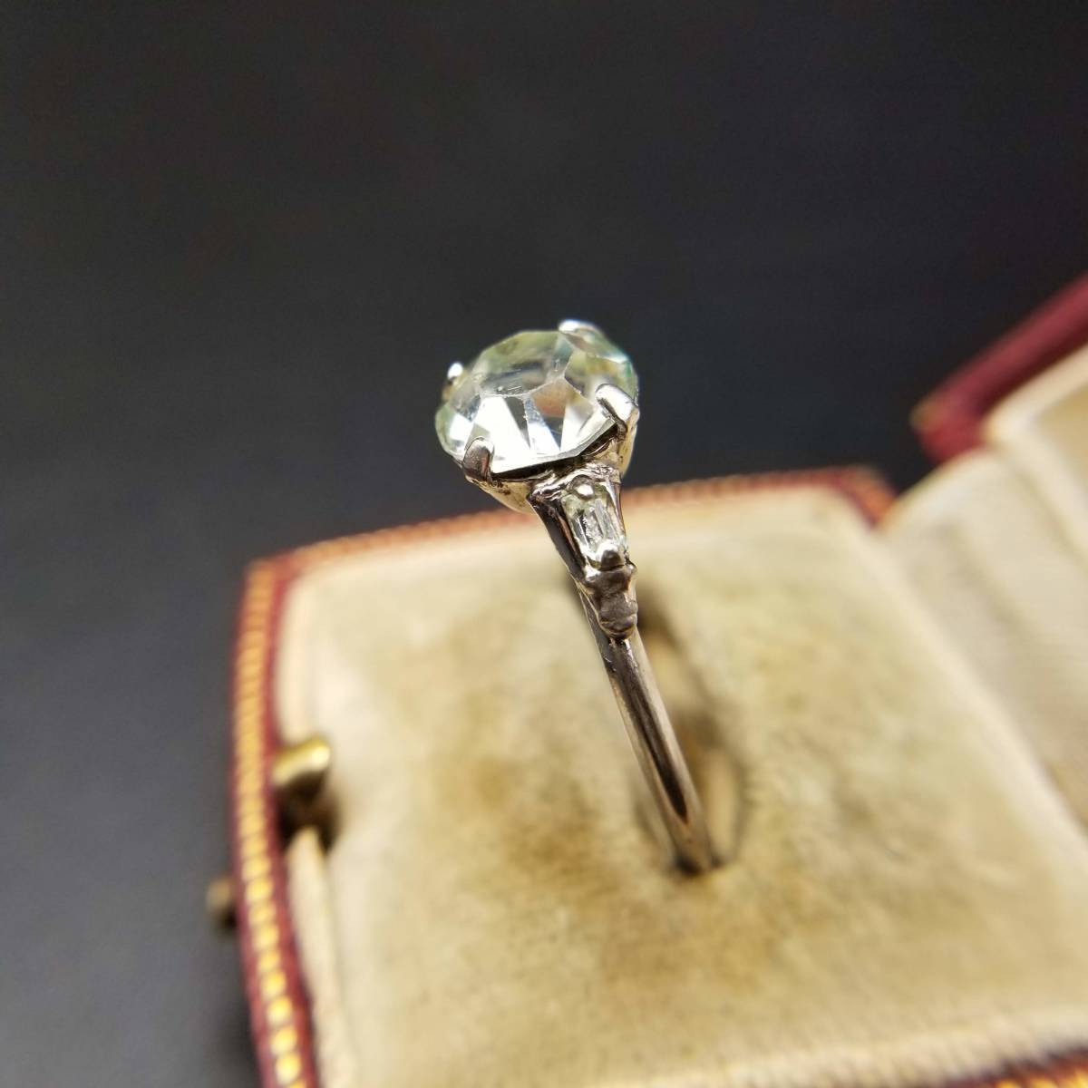 a-ru декоративный элемент прозрачный Stone санки tail 925 серебряный Vintage кольцо серебряный кольцо классический 1 шарик большой размер Y17-B