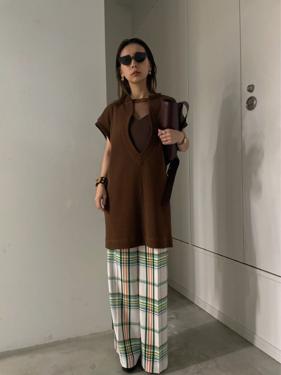 AMERI アメリヴィンテージ チェック柄 パンツ グリーン|Yahoo AMERI アメリヴィンテージ チェック柄 パンツ グリーン|Yahoo