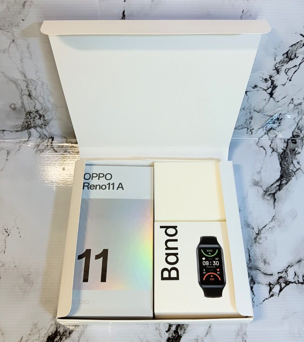 新品同様】OPPO Reno11A 限定BOX パープル + Band2 CPH2603 新品同様】OPPO Reno11A 限定BOX パープル + Band2 CPH2603