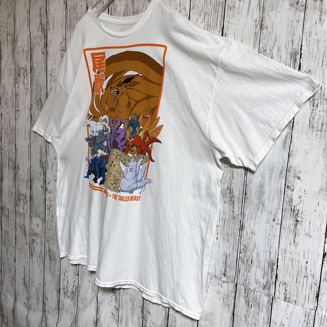 00's NARUTO ナルト 尾獣 集合 アニメTシャツ 2XL 白 ホワイト 00's NARUTO ナルト 尾獣 集合 アニメTシャツ 2XL 白 ホワイト