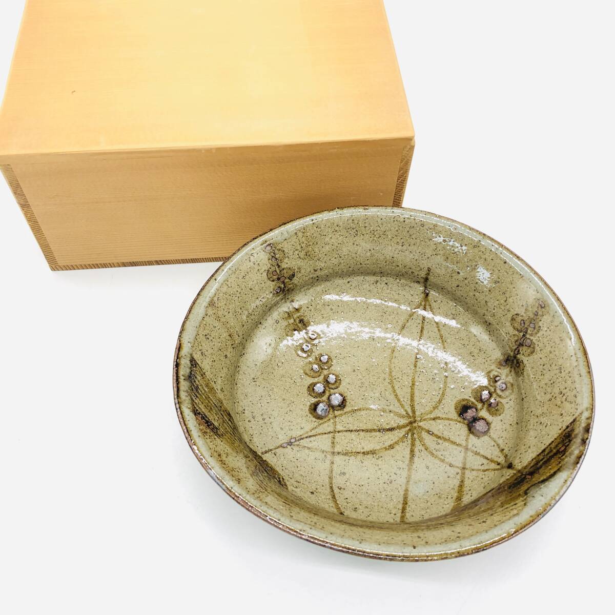 保管品 絵唐津 鉢 中里 十三代 太郎右衛門 大鉢 盛皿 食器 器 陶器 陶磁 箱付