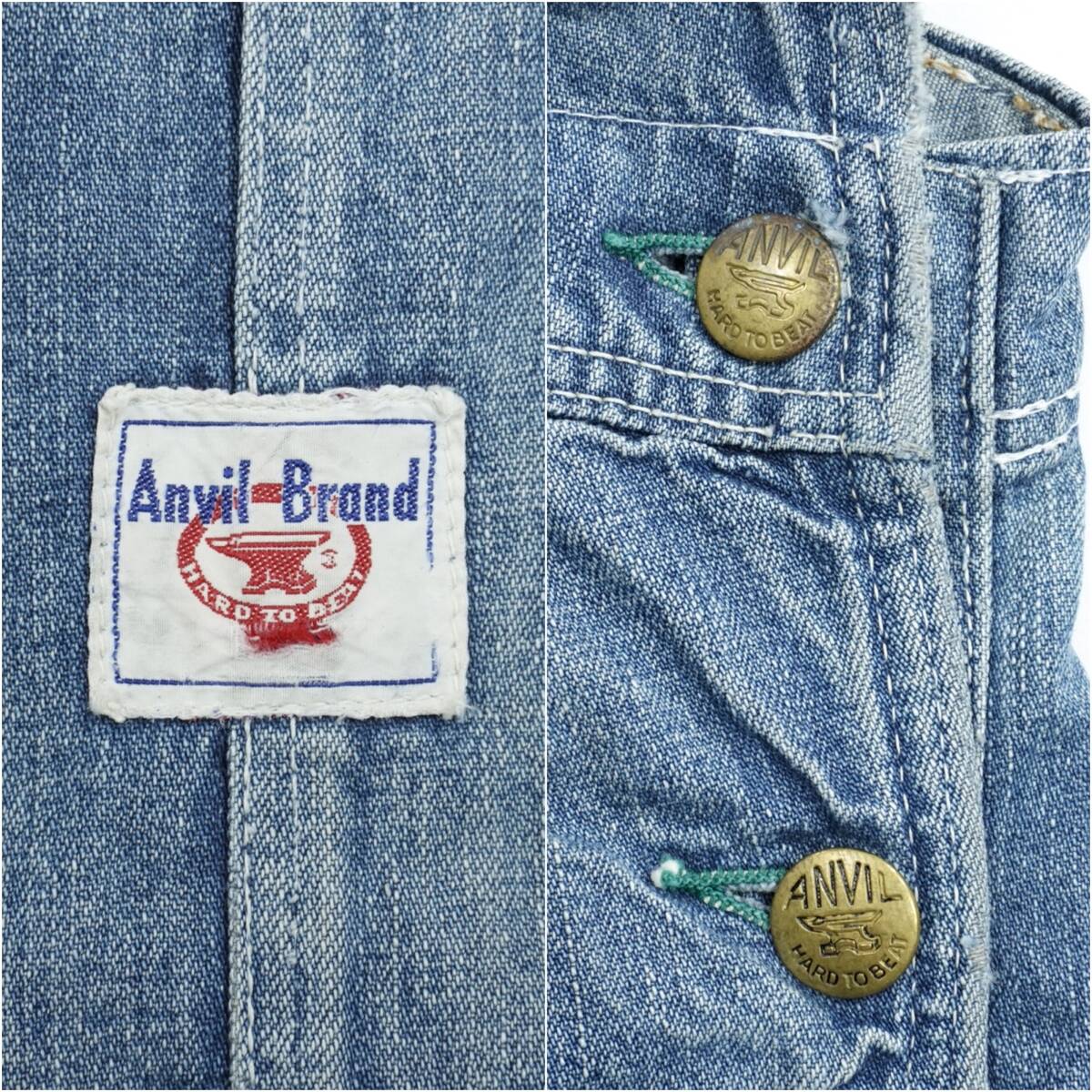 Anvil Brand INDIGO DENIM OVERALLS 1950s BR24025 Vintage Anvil Brand INDIGO DENIM OVERALLS 1950s BR24025 Vintage