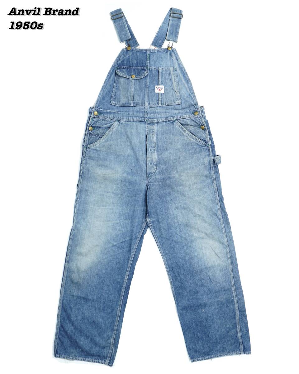 Anvil Brand INDIGO DENIM OVERALLS 1950s BR24025 Vintage Anvil Brand INDIGO DENIM OVERALLS 1950s BR24025 Vintage