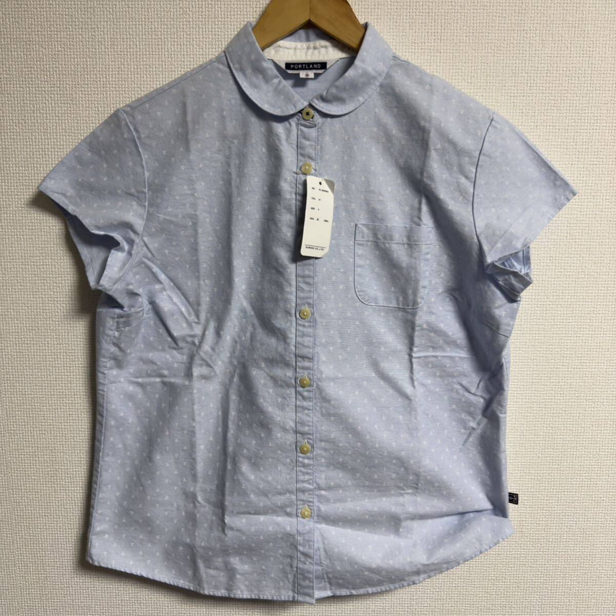 ZAFUL ボタンフロント 半袖 シャツ【送料込み】 未使用 ポートランド コットンシャツ フロントボタン アンカー