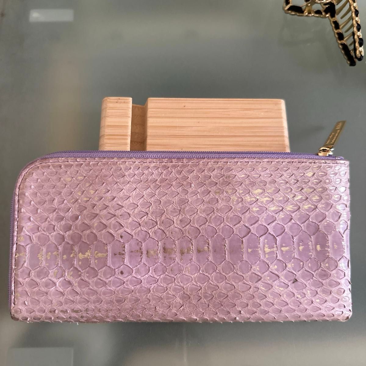 ATAO HAKU リモ パイソンリュクス 長財布 プラチナラベンダー ATAO HAKU リモ パイソンリュクス 長財布 プラチナラベンダー