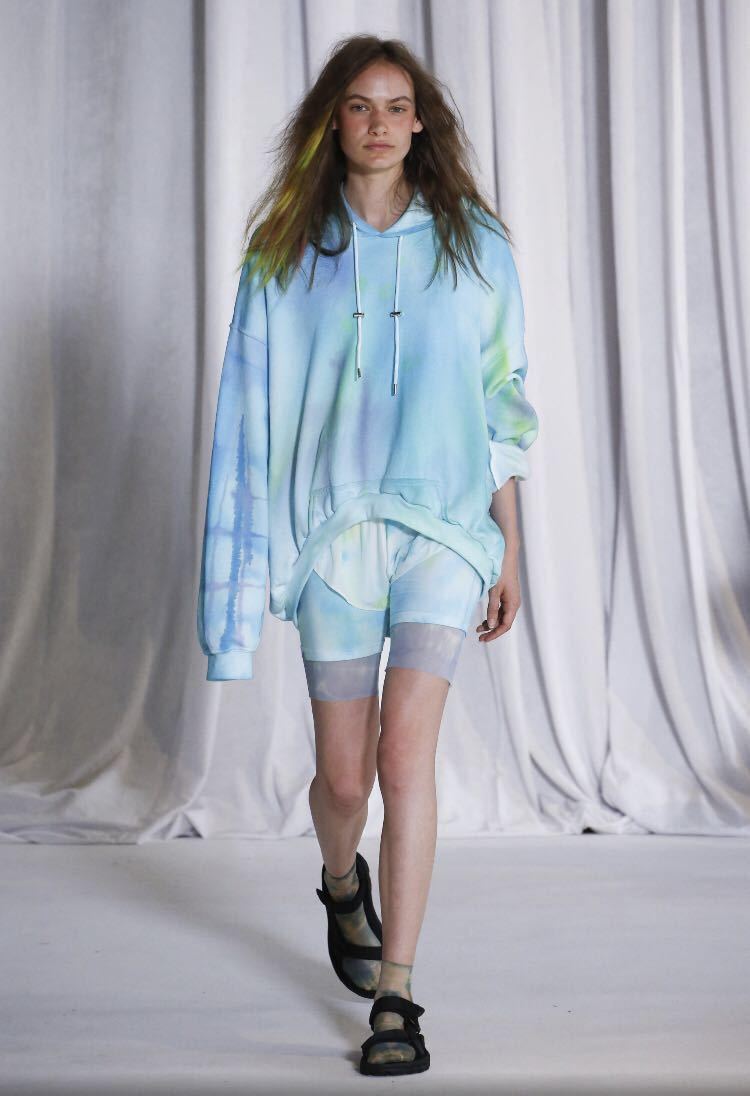 COLLINA STRADA コリーナ ストラダ ROUND HEM TURQUOISE TIE DYE HOODIE size.M col.L.BLUE