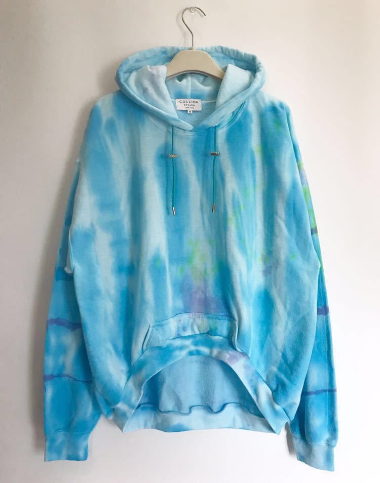 COLLINA STRADA コリーナ ストラダ ROUND HEM TURQUOISE TIE DYE HOODIE size.M col.L.BLUE