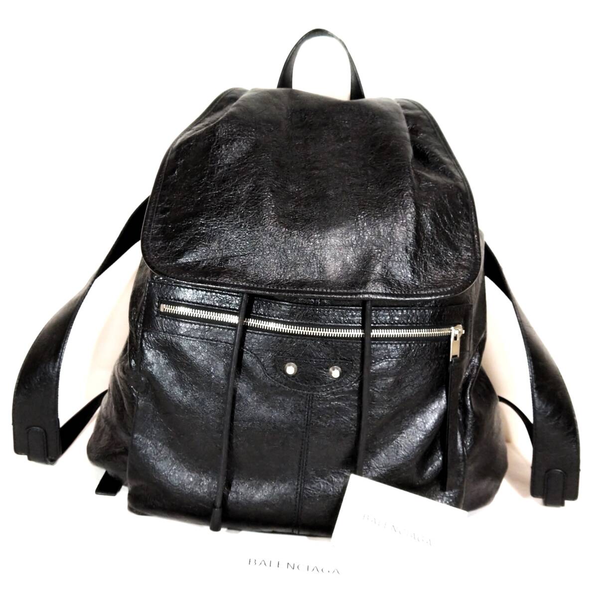 バレンシアガ SAランク クラシックデザイン 本革タイプ 黒 美品 バレンシアガ SAランク クラシックデザイン 本革タイプ 黒 美品