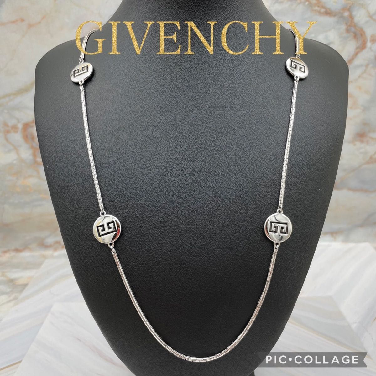 GIVENCHY ジバンシィ 丸型Gロングチェーン ネックレス