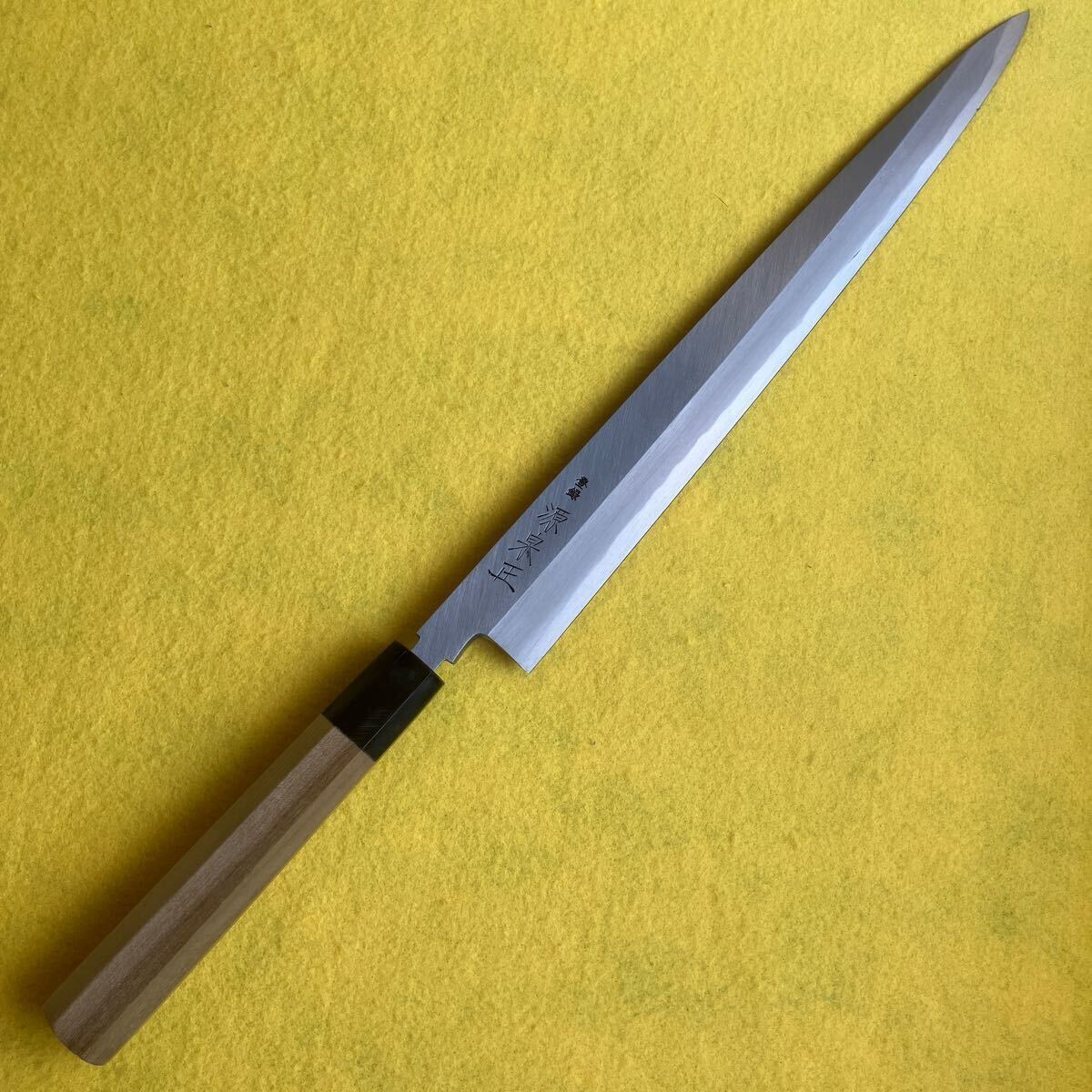源泉正 柳刃刺身包丁 青鋼本霞 330mm 尺1寸 新品未使用 切味 源泉正 柳刃刺身包丁 青鋼本霞 330mm 尺1寸 新品未使用 切味