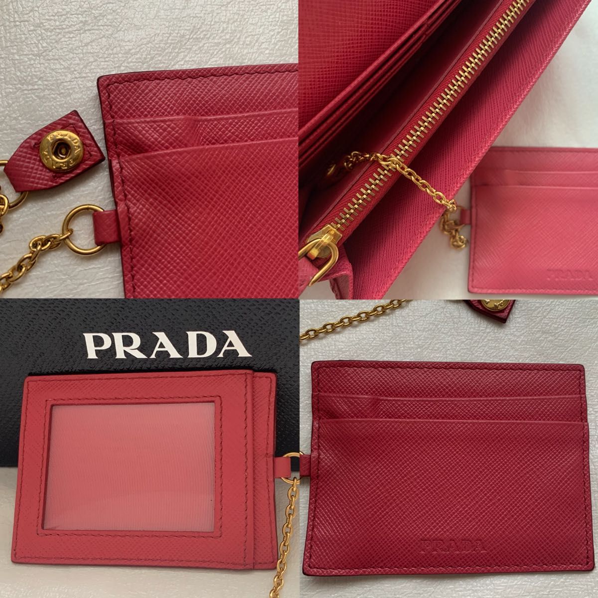 正規品】PRADA プラダ サフィアーノ 二つ折り長財布 リボン 正規品】PRADA プラダ サフィアーノ 二つ折り長財布 リボン