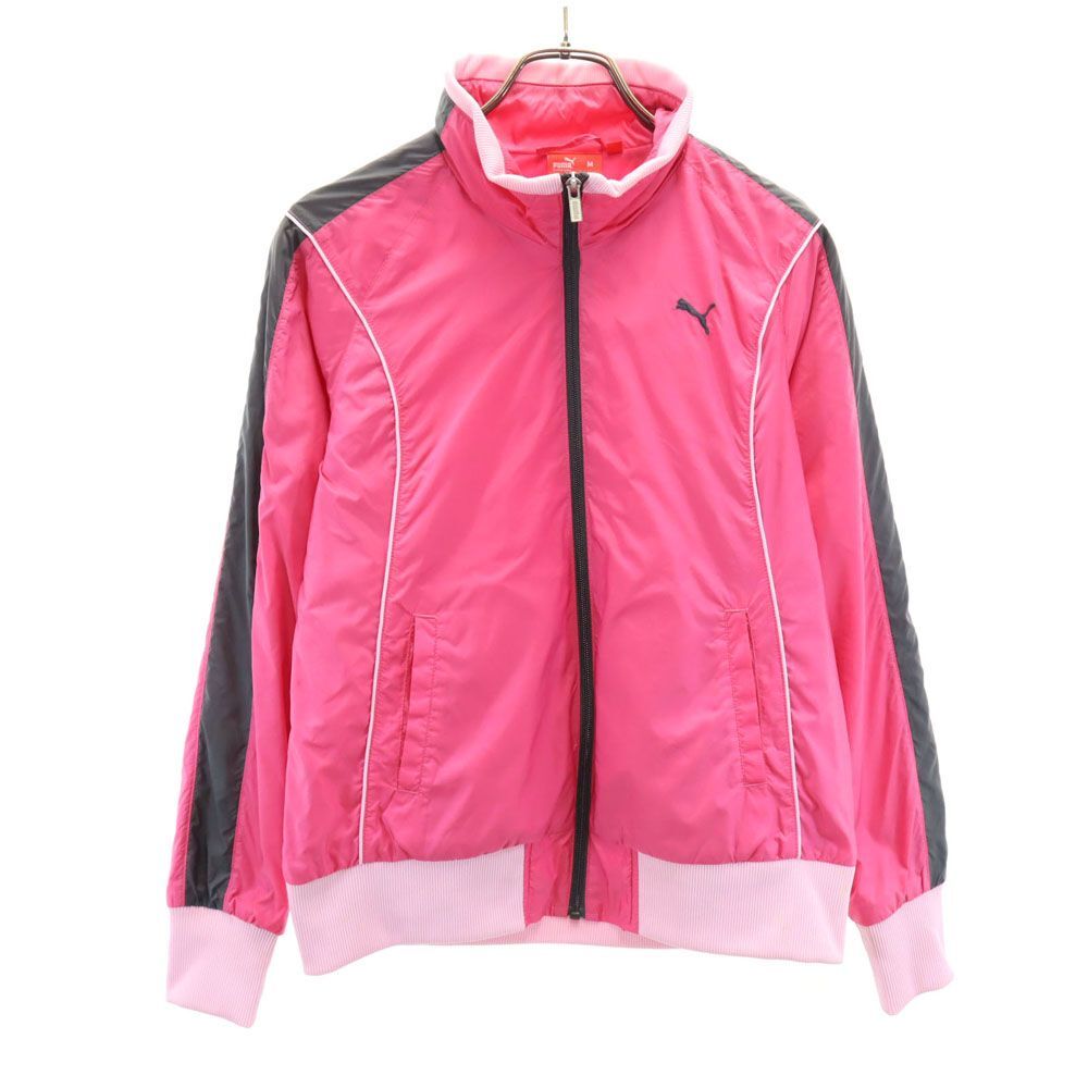 プーマ バックロゴ トレーニング 長(zhǎng)袖 ナイロンジャケット M ピンク系 PUMA 里トリコット フロントジップ レディース