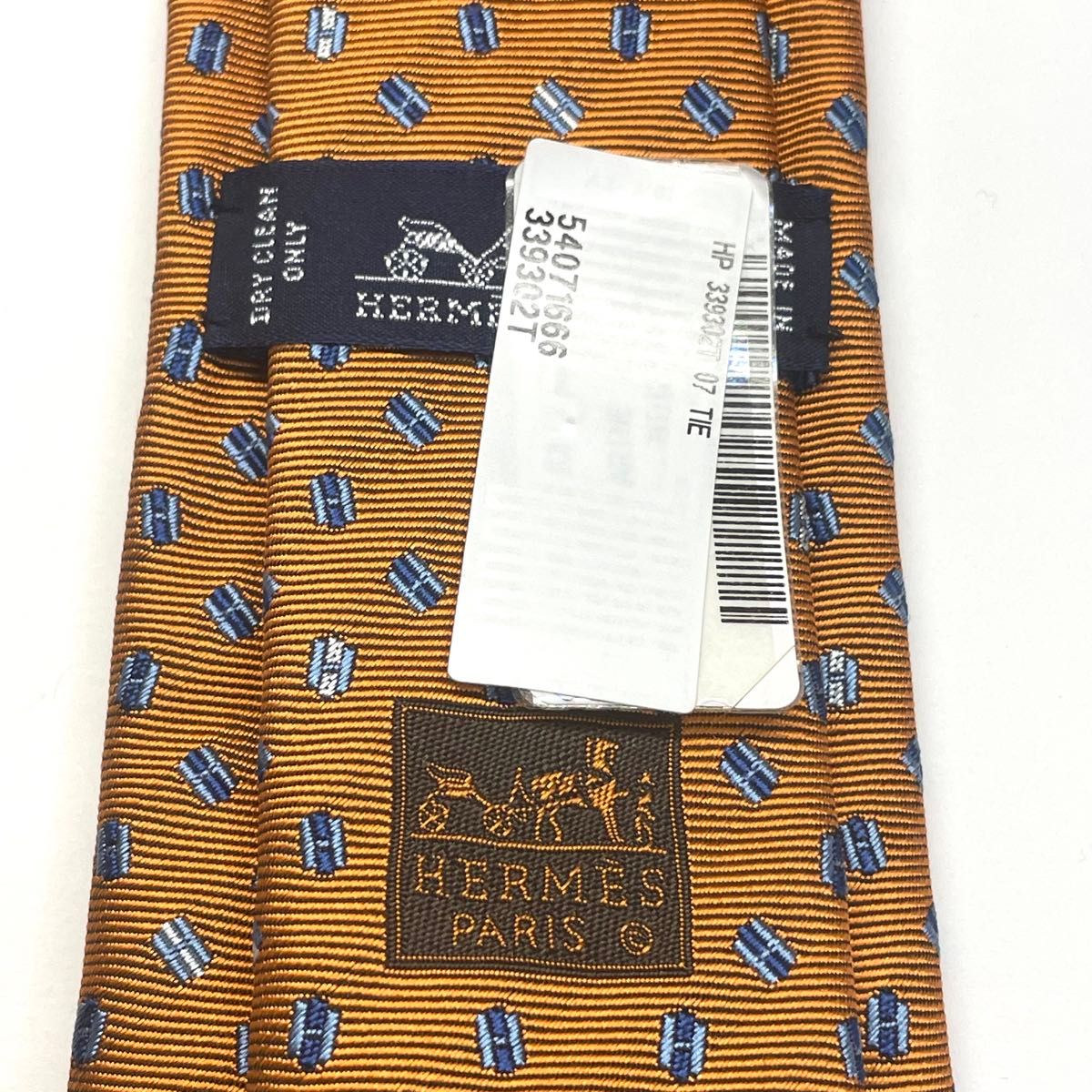 新品タグ付き】エルメス ネクタイ オレンジ H柄 ジャガード 肉厚 新品タグ付き】エルメス ネクタイ オレンジ H柄 ジャガード 肉厚