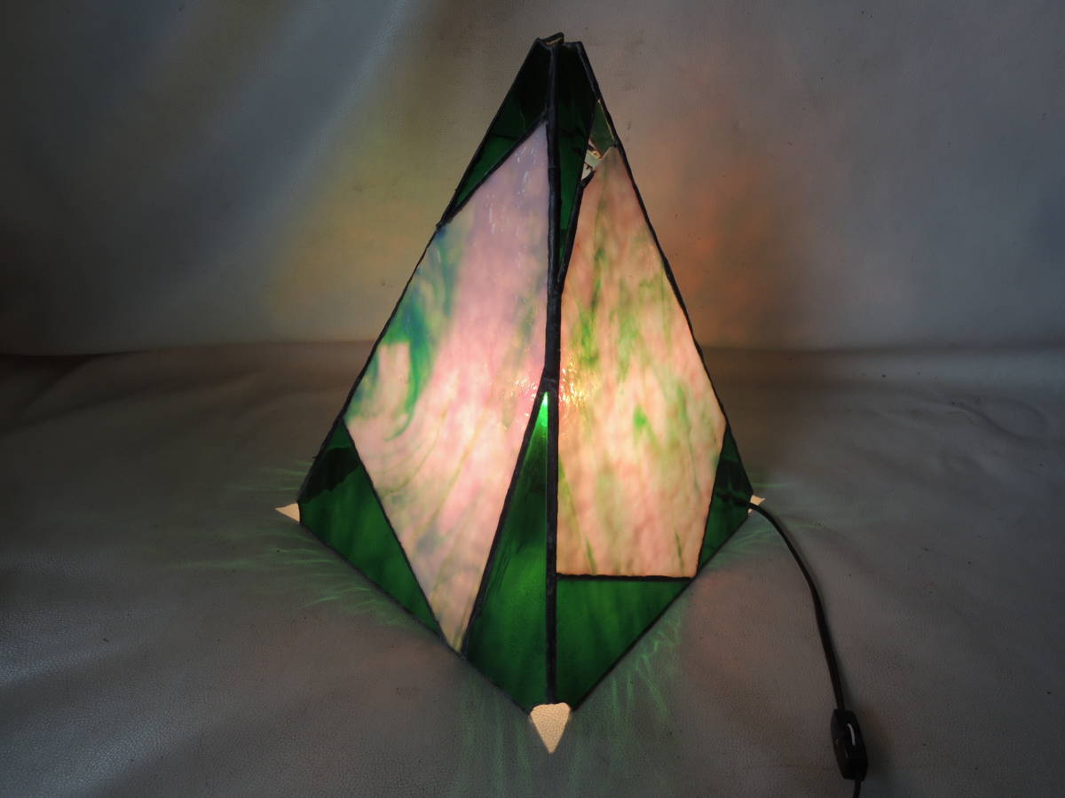 A / stained glass night stand indirect lighting reading light m-do lamp illusion ... green marble gradation four angle drill / secondhand goods 