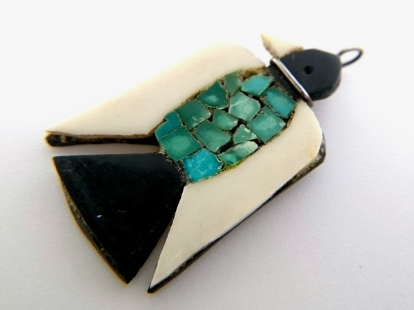 40s sun to Domingo Vintage Thunderbird turquoise pendant top battery bird Native American n depression 