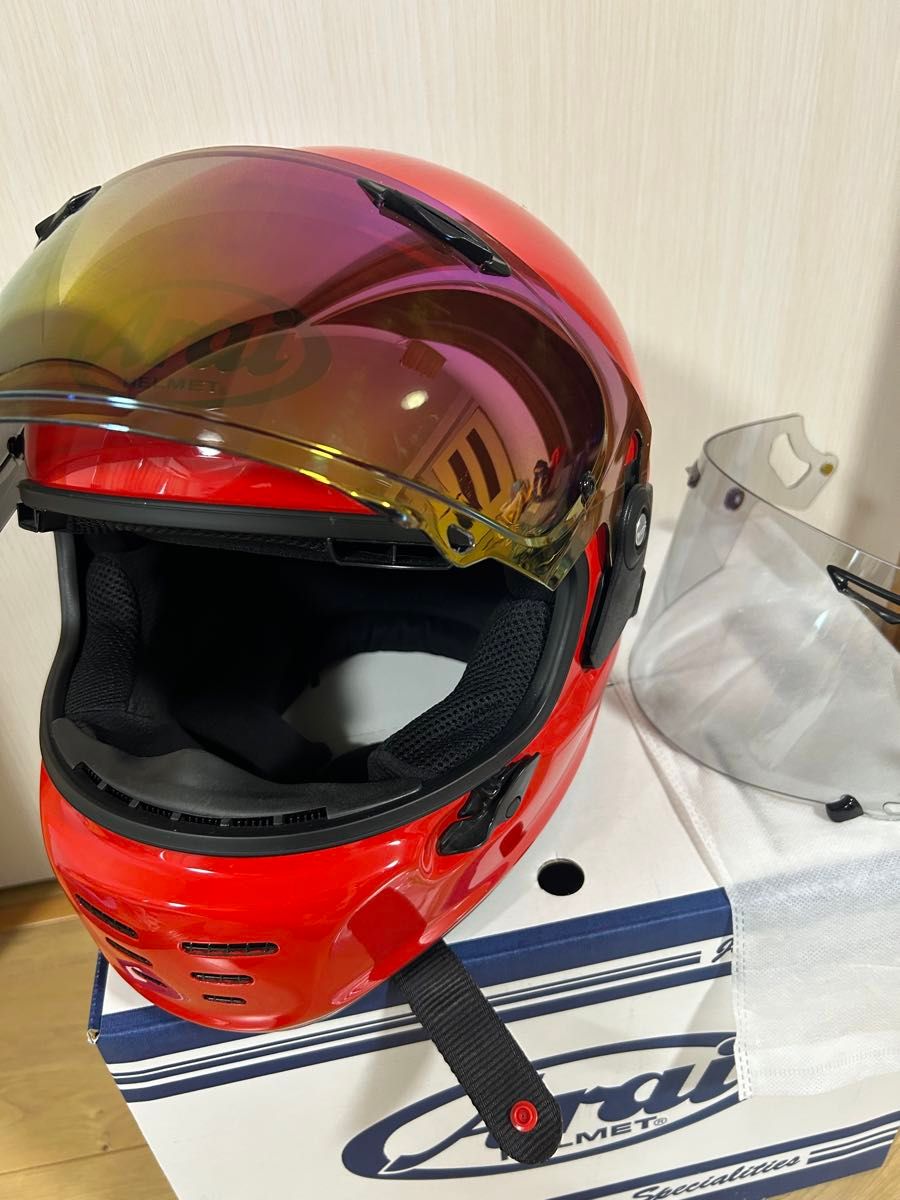 美品】アライ Arai ヘルメット ラパイドネオ レッド Lサイズ 美品】アライ Arai ヘルメット ラパイドネオ レッド Lサイズ