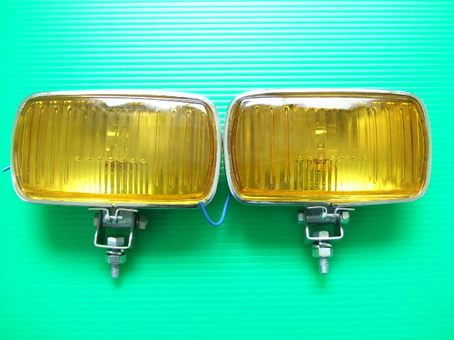  that time thing new goods ATS-621 rectangle 14cm foglamp yellow lens old car Showa Retro Vintage Hawk 