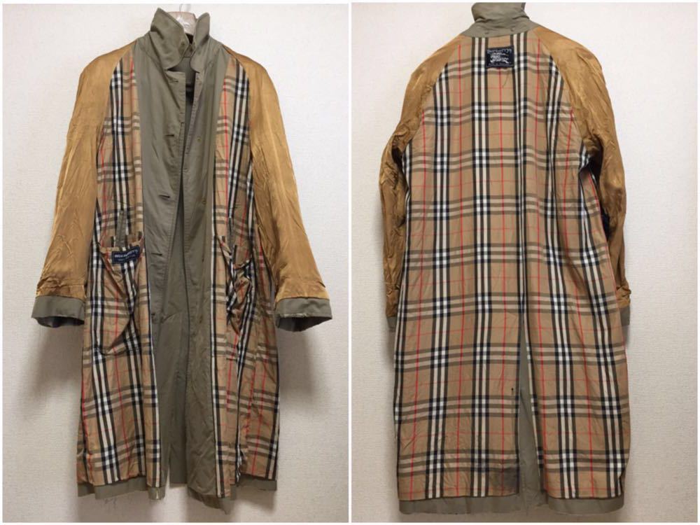 80's Burberrys BURBERRY ステンカラーコートバルマカンコート バーバリー 英国製_画像8