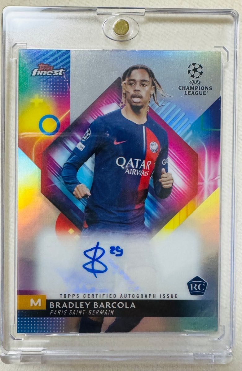 マグホ付 Barcola 2023-24 Topps Finest UEFA RC 直筆サイン マグホ付 Barcola 2023-24 Topps Finest UEFA RC 直筆サイン