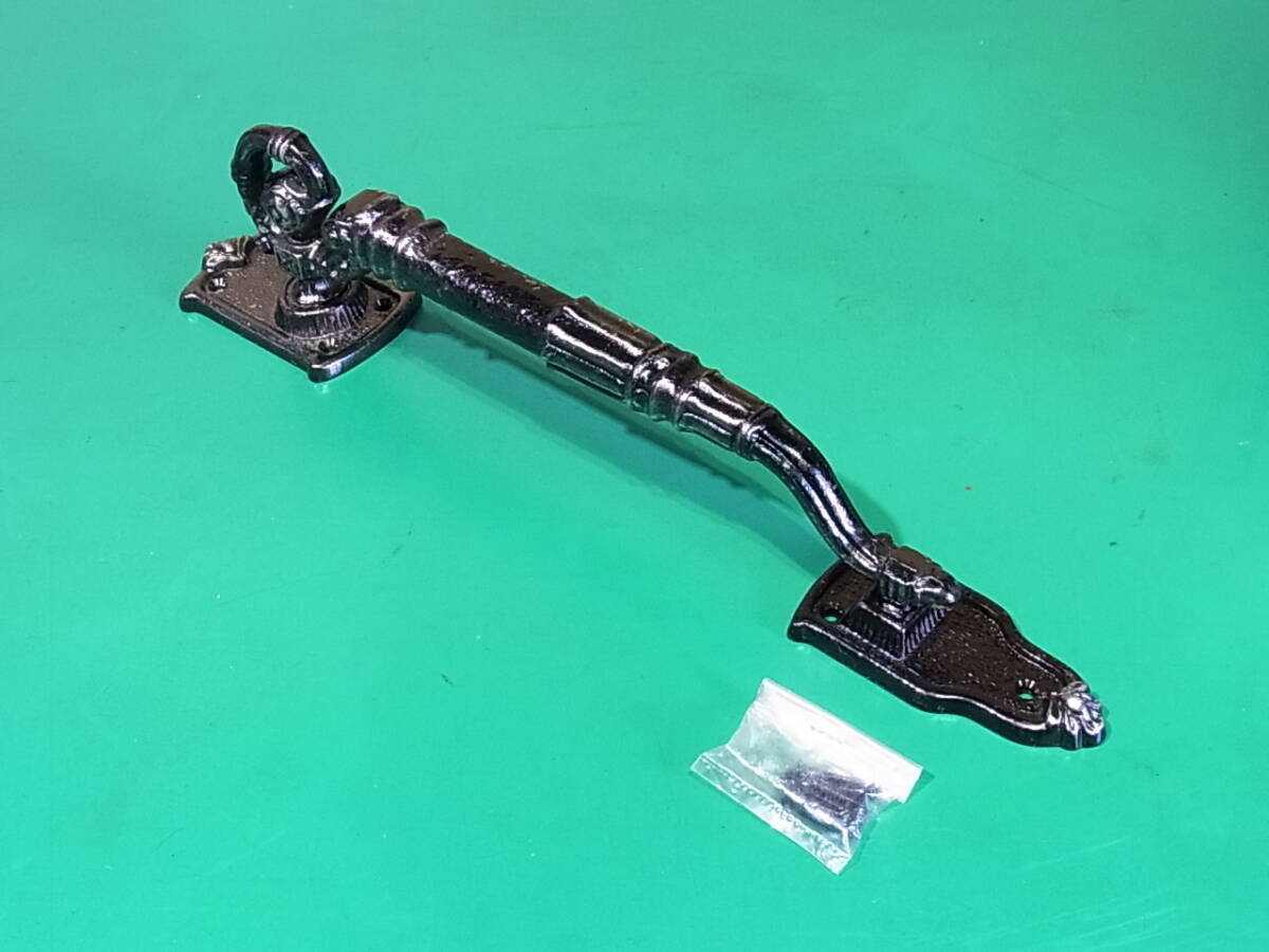 ■■【即決】昭和レトロ　ドアハンドル　全長370mm　重厚感あります！ 洋館 古民家 リノベ 店舗什器　未使用・長期保管品！C